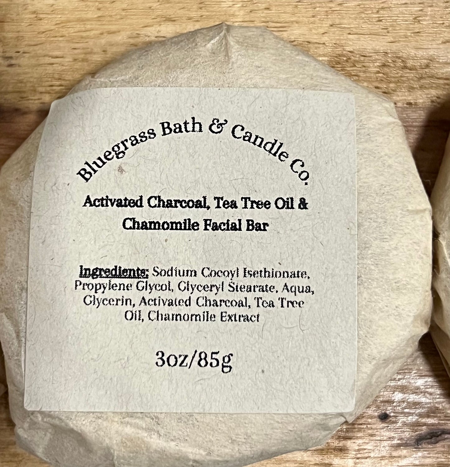 Activated Charcoal Facial Bar with Tea Tree Oil and Chamomile Extract